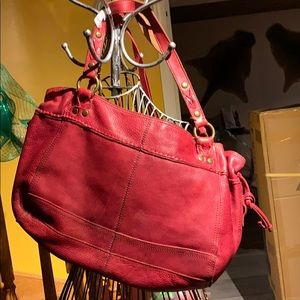 Red shoulder bag